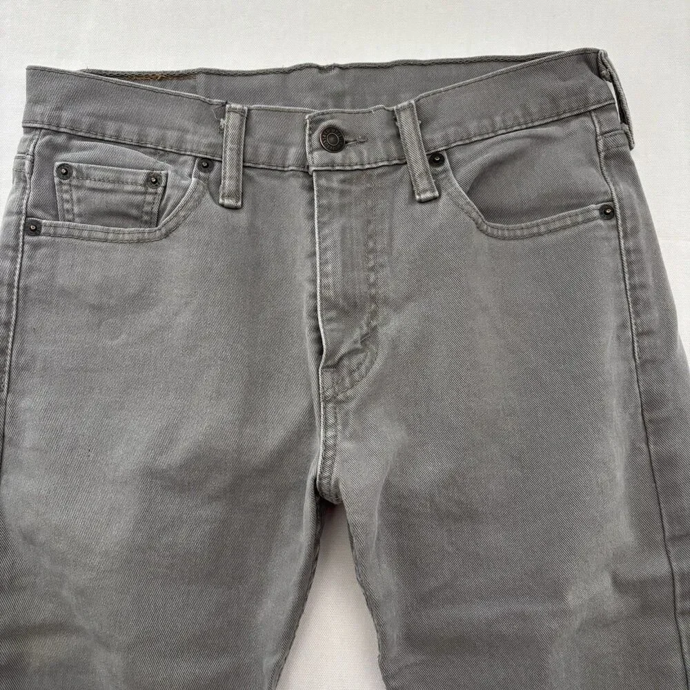 Levis 513 Jeans Mens Size 28x30 Gray Denim Straight Leg Levi’s Stretch Casual